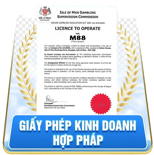 giấy phép hoạt động m88